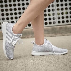 Adidas Light Gray and White Running Shoes 9 1/2